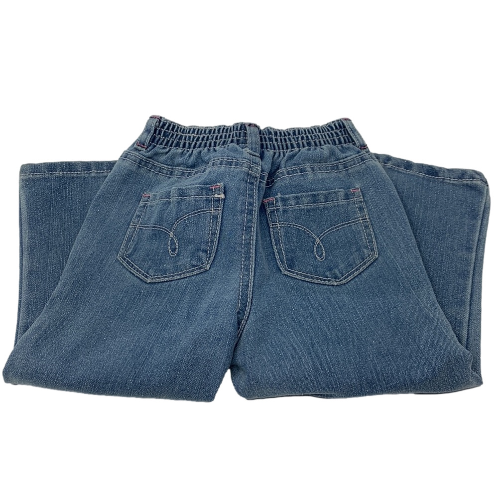 Girls 2T Pink Heart Flutter Sleeve Top & Denim Shorts Outfit Set - Picture 3 of 6